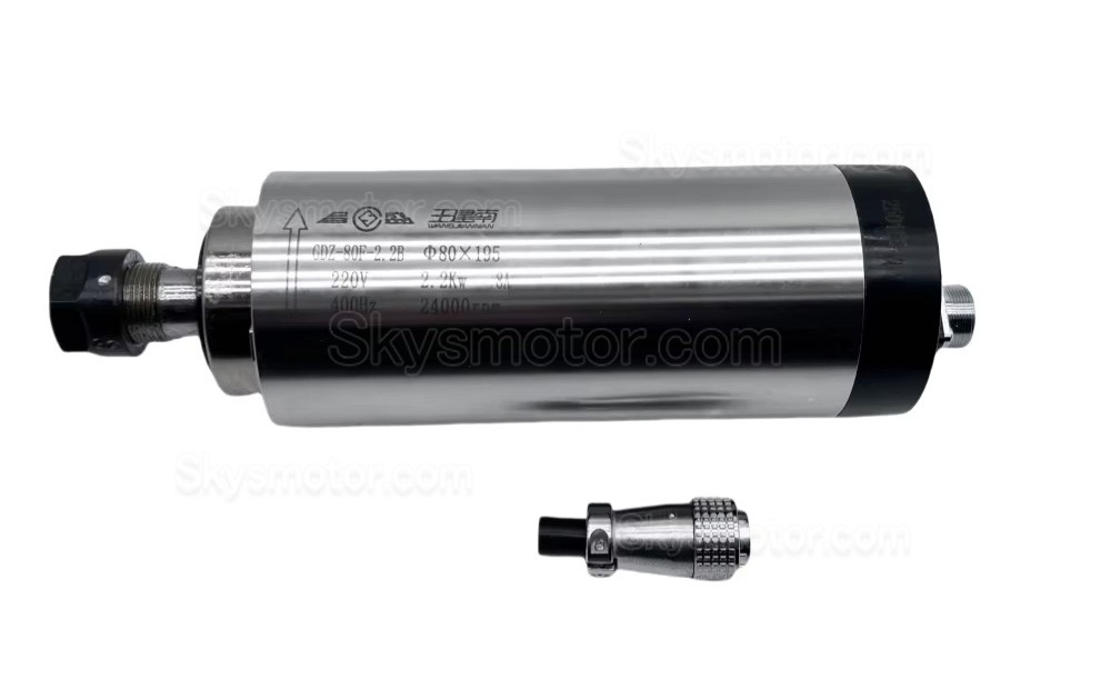 空冷式CNCスピンドルモーター GDZ-80F-2.2B 220V/380V 5A 2.2kW 24000RPM ER20コレット 400Hz